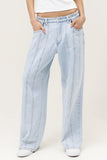 KATCH ME Street Mid-Rise Adjustable Button Lines Modify Wide Leg Jeans  39.99