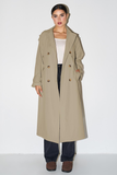 Classy Notch Lapel Double Breasted Belt Decor Trench Coat
