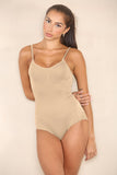 Versatile Solid Color Thin Straps Shaping Bodysuit