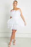 Lovely Chiffon Off The Shoulder Frill Tiered Dress