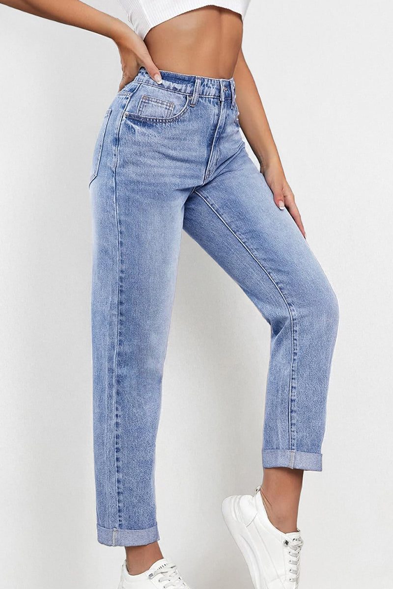 Casual Mid Rise Solid Slim Fit Jeans