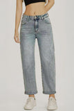 KATCH ME Mid-Rise Wide Leg Jeans: Stylish Roll Cuff, Vintage Multi-Pocket, Street Style Trousers  42.99