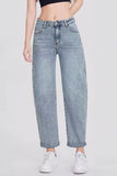 KATCH ME Mid-Rise Wide Leg Jeans: Stylish Roll Cuff, Vintage Multi-Pocket, Street Style Trousers  42.99