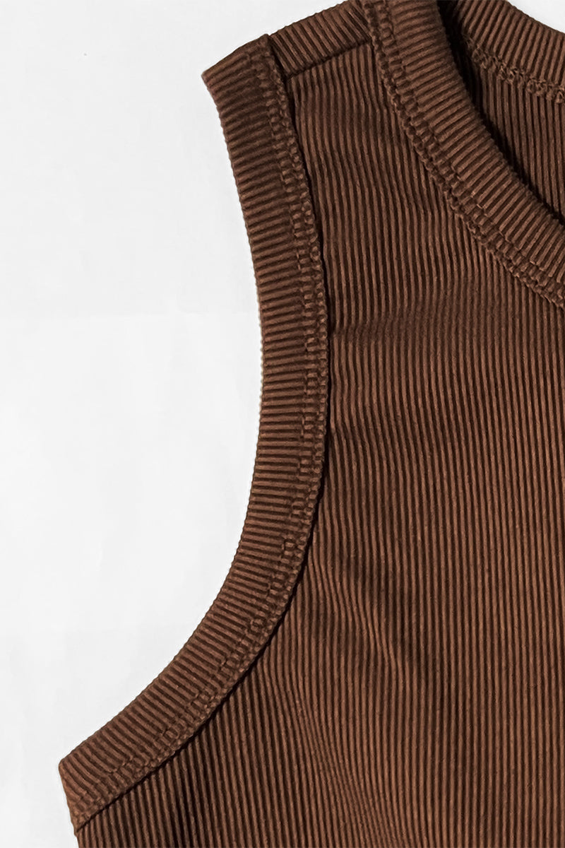 KATCH ME Summer Co-ord Set: Solid Color Shelf-Bra Tank Top & Wide Leg Trousers