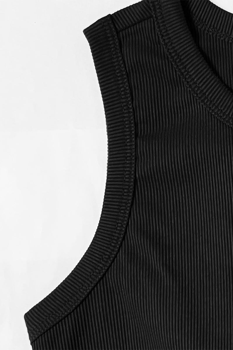 KATCH ME Summer Co-ord Set: Solid Color Shelf-Bra Tank Top & Wide Leg Trousers