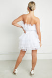 Lovely Chiffon Off The Shoulder Frill Tiered Dress