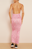 Breezy Floral Print Backless Spaghetti Strap Slinky Dress