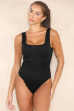 Workout U Neck Seamless Ribbed Shaping Bodysuit