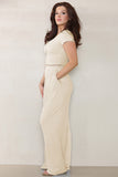 Casual Partial Button Slim Top & Wide Leg Trousers Co-ord