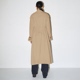 Classy Notch Lapel Double Breasted Belt Decor Trench Coat