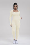 Athletic Seamless U Neck Long Sleeve Shaping Jumpsuit