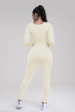 Athletic Seamless U Neck Long Sleeve Shaping Jumpsuit