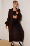 Brown Knitted Longline Cardigan