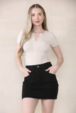 KATCH ME Women's Solid Color Versatile High Waist Side Pocket Mini Skirt Skorts 22.62