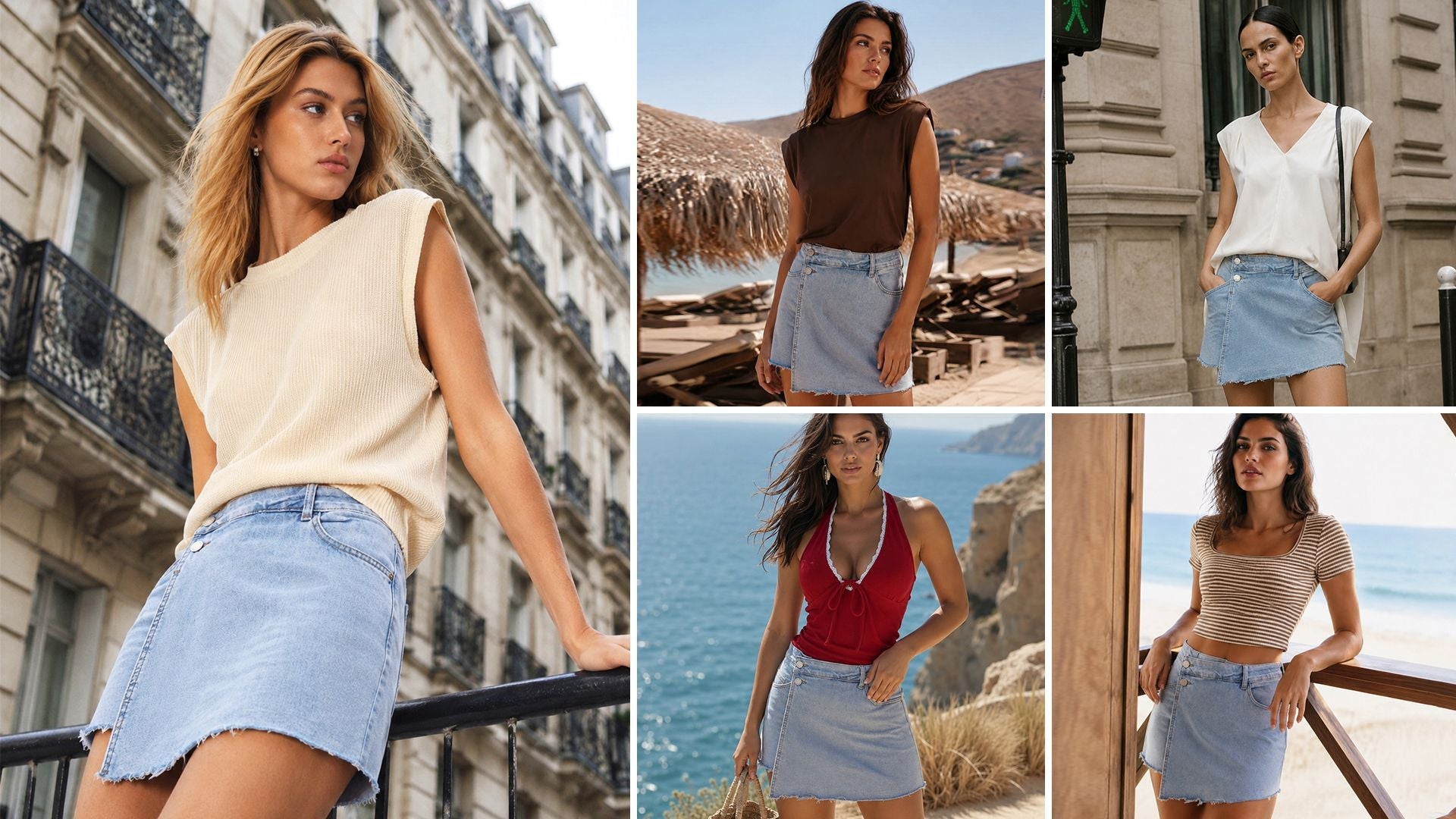How to Style an Asymmetrical Denim Mini Skirt for Summer