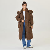 Katch Me Look Women's Leisure Fluffy Hooded Flap Pocket Zipper & Button Thick Coat, Cozy Outerwear Jacket for Winter, Versatile Solid Color Outfits