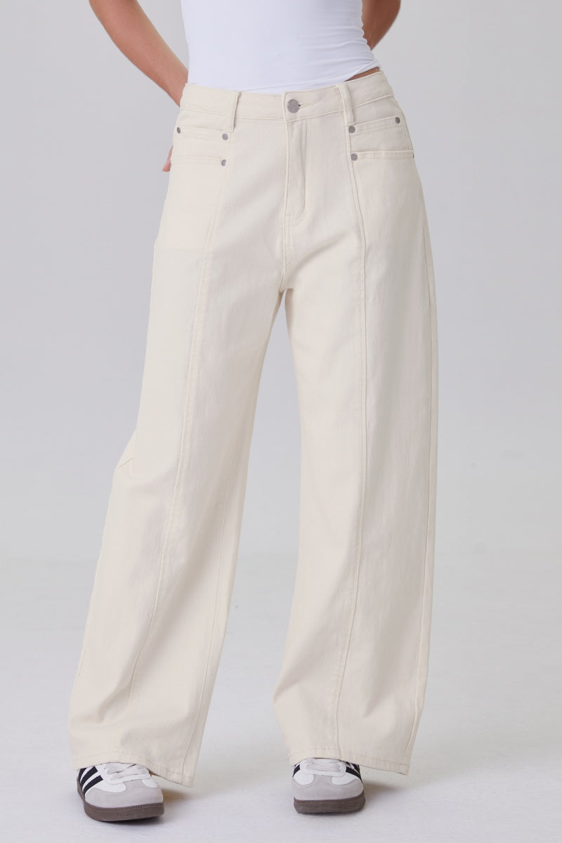 KATCH ME High Waist Multi-Pocket Soft Stretch Wide Leg Trousers