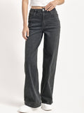 【Tall】Casual Mid-Rise Denim Multi-Pocket Wide Leg Jeans