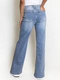 【Tall】Casual Mid-Rise Denim Multi-Pocket Wide Leg Jeans