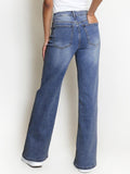 【Tall】Casual Mid-Rise Denim Multi-Pocket Wide Leg Jeans