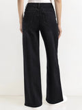 【Tall】Casual Mid-Rise Denim Multi-Pocket Wide Leg Jeans