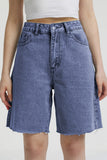 KATCH ME Classy Mid-Rise Tassel Hem Baggy Denim Shorts  28.99