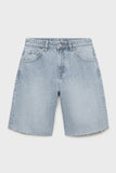 KATCH ME Classy Mid-Rise Tassel Hem Baggy Denim Shorts