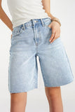 KATCH ME Classy Mid-Rise Tassel Hem Baggy Denim Shorts  28.99