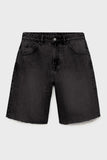 KATCH ME Classy Mid-Rise Tassel Hem Baggy Denim Shorts