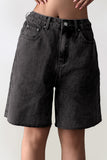 KATCH ME Classy Mid-Rise Tassel Hem Baggy Denim Shorts  28.99