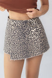 Layered High Waist Raw Hem Denim Skorts with Tassel Detail