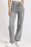 【Tall】Casual Mid-Rise Denim Multi-Pocket Wide Leg Jeans