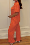 KATCH ME Pleated fabric top and pants suit