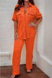 KATCH ME Pleated fabric top and pants suit