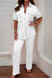 KATCH ME Pleated fabric top and pants suit