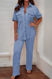 KATCH ME Pleated fabric top and pants suit