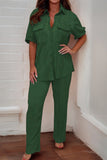 KATCH ME Pleated fabric top and pants suit