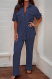 KATCH ME Pleated fabric top and pants suit