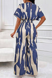 Trendy V-Neck Allover Print Thin Waist Wide Leg Jumpsuit