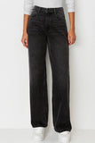 【Tall】Casual Mid-Rise Denim Multi-Pocket Wide Leg Jeans