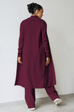 Turtle Neck Tank & Wide Leg Trousers with Cardigan Three-Piece Set