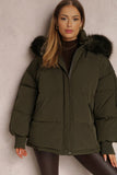 Cappotto termico in cotone con cappuccio e cerniera, versatile ed elegante