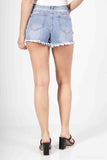 KATCH ME Mid-Rise Raw-Hem Multi-Pocket Denim Shorts – Vintage Street Style