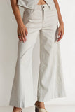 KATCH ME Elegant High Waist Wide Striped Multi-Pocket Jeans