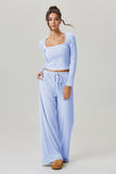 KATCH ME KatchMe Slouchy Stripe Long Sleeve Crop Top & Low-Rise Trousers Co-ord
