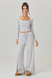 KATCH ME KatchMe Slouchy Stripe Long Sleeve Crop Top & Low-Rise Trousers Co-ord