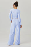 KATCH ME KatchMe Slouchy Stripe Long Sleeve Crop Top & Low-Rise Trousers Co-ord