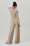 KATCH ME KatchMe Slouchy Stripe Long Sleeve Crop Top & Low-Rise Trousers Co-ord