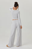 KATCH ME KatchMe Slouchy Stripe Long Sleeve Crop Top & Low-Rise Trousers Co-ord