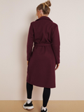 Classy Notch Lapel Double Breasted Waist Tie Thermal Coat